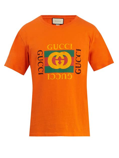 gucci logo t shirt orange|gucci graphic t shirt.